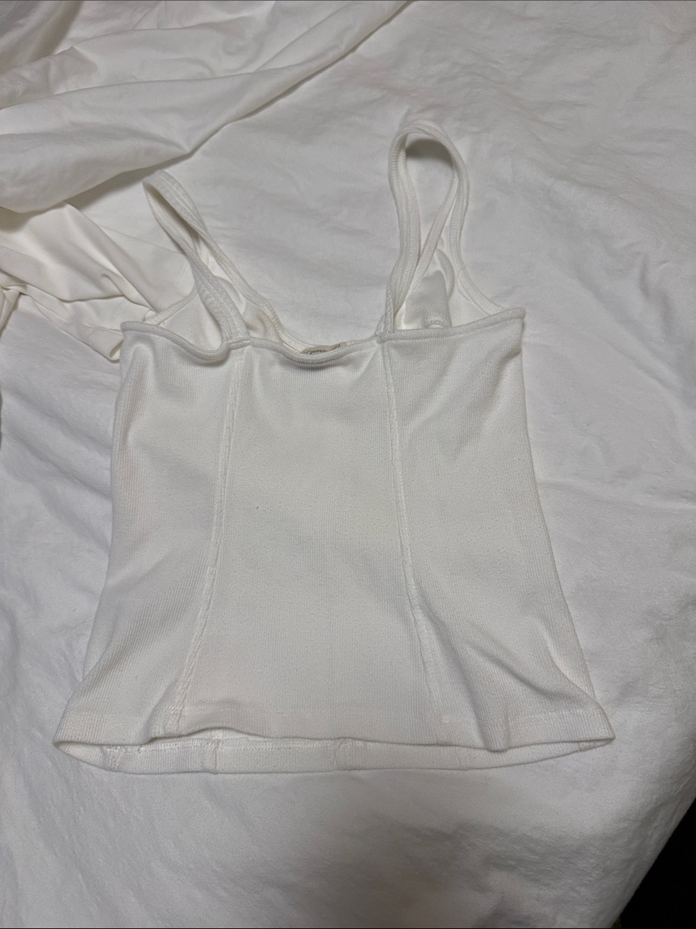 Universal Thread White Ribbed Corset-Style Tank Top - Picture 3 of 3
